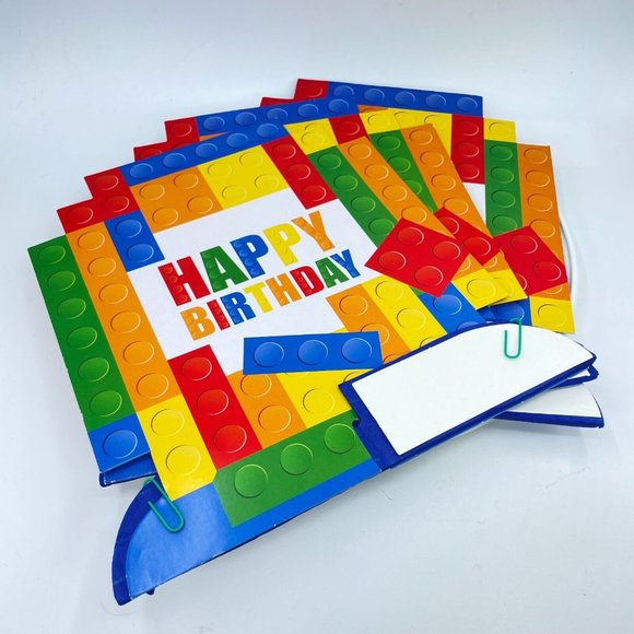 Building Block Birthday Party Lot Table Cover Centerpieces Napkins Loot Bags - Picture 3 of 11